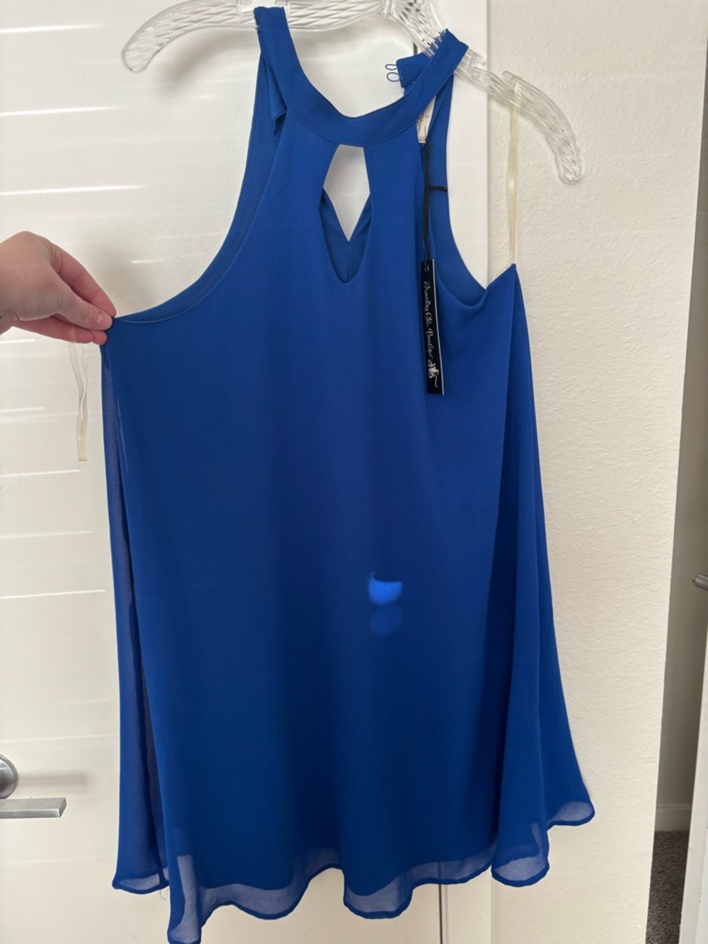 Royal Blue Keyhole Halter Dress